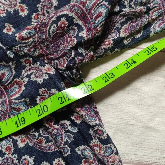 Lucky Brand Blue and Pink Flowy Blouse With Tie - Picture 9 of 10